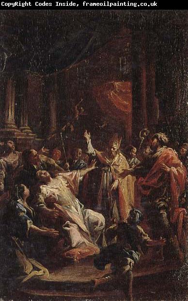 Francesco Monti Saint geminianus exorcising devils from the daughter of the emperor of constantinople